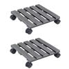 vidaXL Chariots &agrave; plantes 2 pcs Gris 30x30x7,5 cm WPC