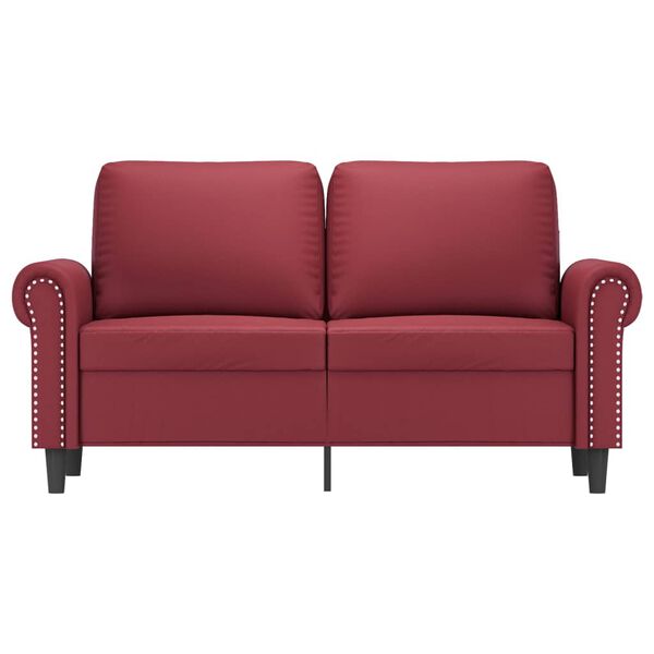 vidaXL Canap&eacute; &agrave; 2 places Rouge bordeaux 120 cm Similicuir
