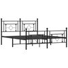 vidaXL Cadre de lit m&eacute;tal sans matelas avec pied de lit noir 150x200cm