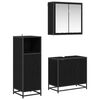 vidaXL Ensemble de mobilier de salle de bain 3 pc Ch&ecirc;ne noir