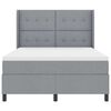 vidaXL Lit &agrave; ressort LED avec matelas Gris clair 140 x 200 cm tissu