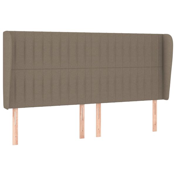 vidaXL T&ecirc;te de lit avec oreilles Taupe 203x23x118/128 cm Tissu