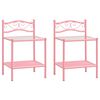 vidaXL Tables de chevet 2 pcs Rose et transparent M&eacute;tal et verre