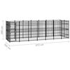 vidaXL Chenil d'ext&eacute;rieur pour chiens Acier 12,9 m&sup2;