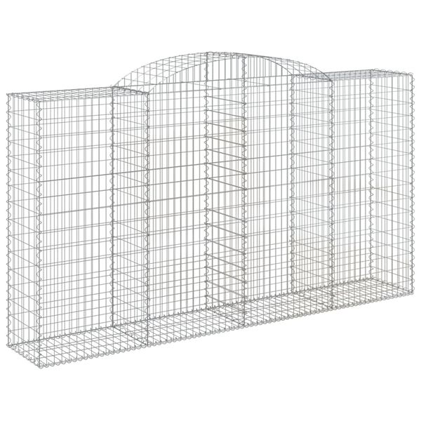 vidaXL Paniers &agrave; gabions arqu&eacute;s 7 pcs 300x50x160/180 cm fer galvanis&eacute;