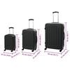 vidaXL Valise avec verrouillage 3 pcs Noir 50 x 31 x 78 cm Plastic ABS