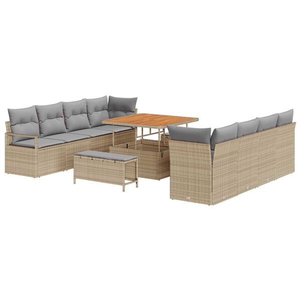 vidaXL Ensemble de canap&eacute; de jardin avec coussin Beige et Gris clair