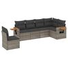 vidaXL Salon de jardin 6 pcs avec coussins gris r&eacute;sine tress&eacute;e