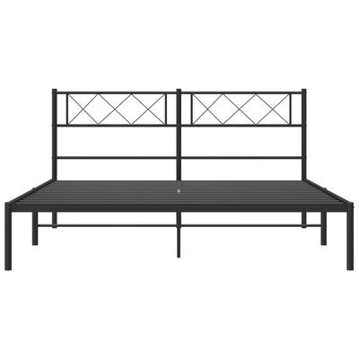 vidaXL Cadre de lit métal sans matelas avec tête de lit noir 120x200cm