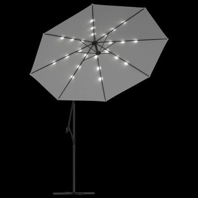 vidaXL Parasol avec éclairage LED 300cm Poteau en métal Sable