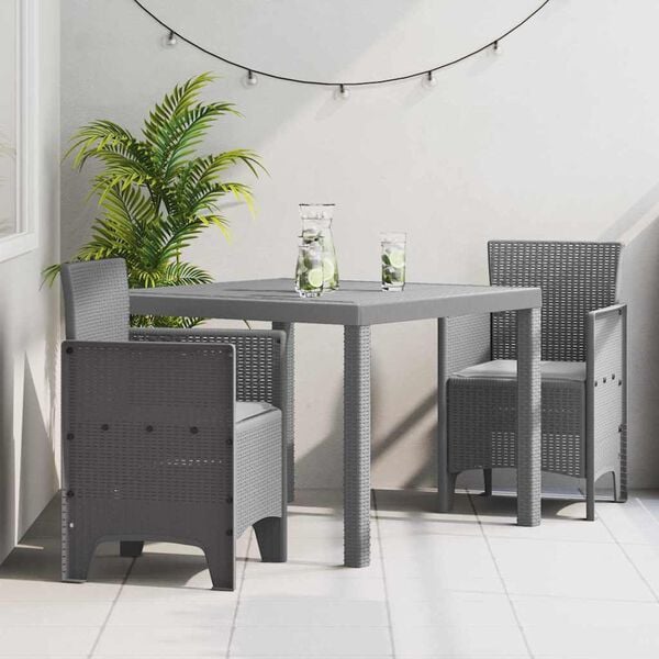 vidaXL Ensemble de salle &agrave; manger pour jardin 3 pcs Gris clair