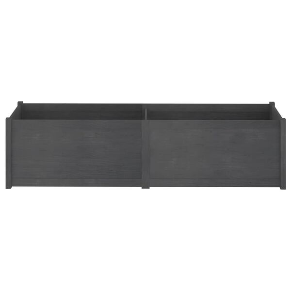 vidaXL Jardini&egrave;re Gris 200x50x50 cm Bois de pin solide