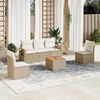 vidaXL Salon de jardin avec coussins 6 pcs beige r&eacute;sine tress&eacute;e