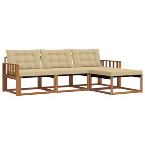 vidaXL Ensemble de canap&eacute;s d'ext&eacute;rieur 4 pc Naturel et Beige