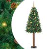 vidaXL Sapin de No&euml;l mince Vert 180 cm PVC et bois de pin massif