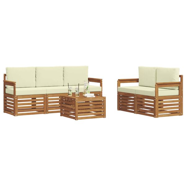 vidaXL Ensembles de canap&eacute;s avec coussin 6 pcs Naturel et Cr&egrave;me