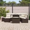 vidaXL Ensemble de canapé de jardin 7 pcs Marron Poly rotin