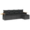 vidaXL Salon de jardin 5 pcs avec coussins noir r&eacute;sine tress&eacute;e