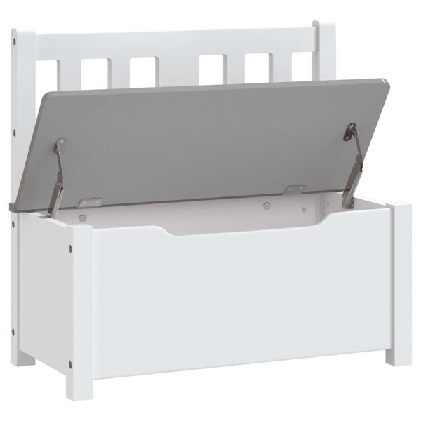 vidaXL Banc de rangement pour enfants Blanc et gris 60x30x55 cm MDF