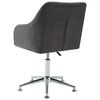 vidaXL Chaise pivotante &agrave; manger gris fonc&eacute; tissu