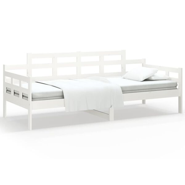 vidaXL Lit de jour sans matelas blanc bois de pin massif 90x190 cm