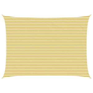 vidaXL Voile d'ombre 5 x 7 m HDPE Rectangulaire Jaune et blanc