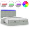 vidaXL Cadre de lit ottoman avec matelas gris clair 200x200 cm velours