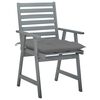 vidaXL Chaises &agrave; manger d'ext&eacute;rieur lot de 3 et coussins Acacia massif