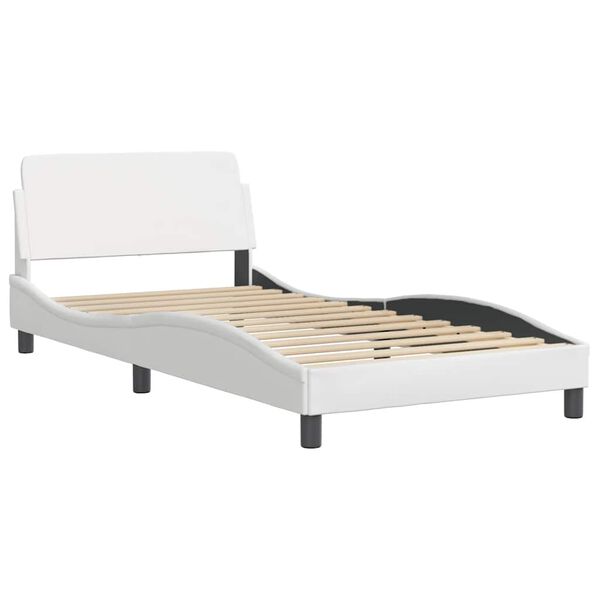 vidaXL Cadre de lit Dover blanc 100x203 cm similicuir