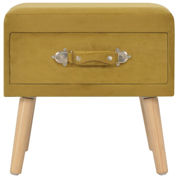 vidaXL Table de chevet Moutarde 40x35x40 cm Velours