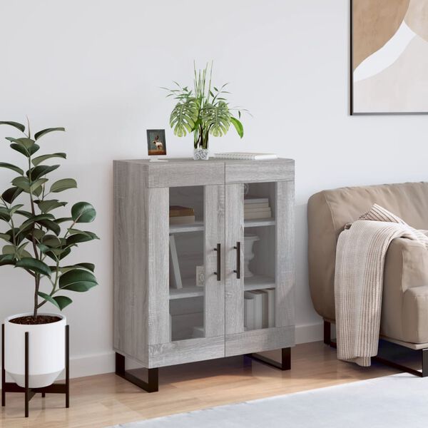vidaXL Buffet sonoma gris 69,5x34x90 cm bois d'ing&eacute;nierie