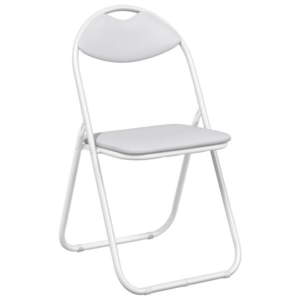 vidaXL Chaise pliante 8 pcs Blanc 48 x 43,5 x 81 cm Simili cuir