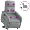 vidaXL Fauteuil inclinable de massage &eacute;lectrique Gris clair Tissu