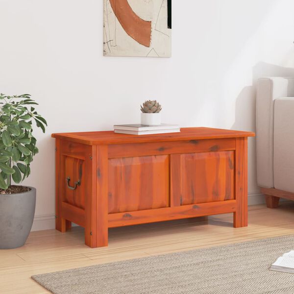 vidaXL Coffre de rangement avec couvercle marron bois massif d'acacia