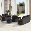 vidaXL Ensemble de canap&eacute; de jardin avec coussin 10 pcs Noir polyrotin