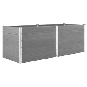 vidaXL Lit sur&eacute;lev&eacute; de jardin 250x100x91 cm WPC Gris