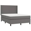 vidaXL Sommier &agrave; lattes de lit matelas LED Gris 140x200 cm Similicuir