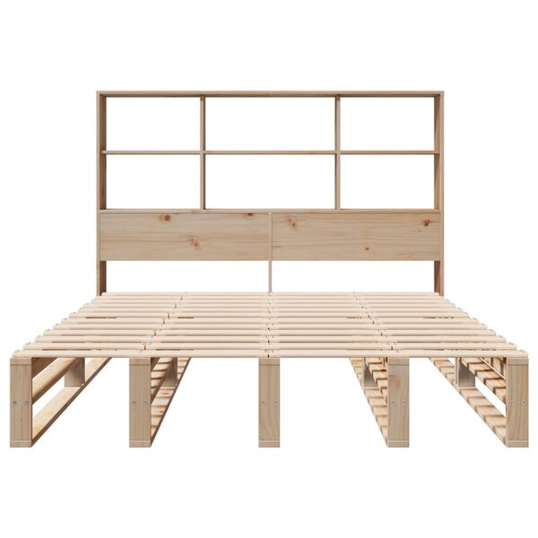 vidaXL Lit biblioth&egrave;que sans matelas 140x200 cm bois massif