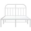 vidaXL Cadre de lit m&eacute;tal sans matelas et t&ecirc;te de lit blanc 120x200 cm