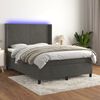 vidaXL Sommier &agrave; lattes de lit matelas et LED Gris fonc&eacute; 140x200 cm