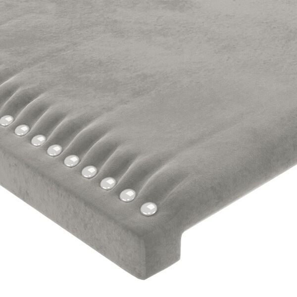 vidaXL T&ecirc;tes de lit 2 pcs Gris clair 100x5x78/88 cm Velours