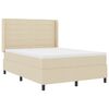 vidaXL Lit &agrave; ressorts avec matelas Cr&egrave;me 140 x 190 cm tissu