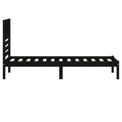 vidaXL Cadre de lit sans matelas noir 90x190 cm bois de pin massif