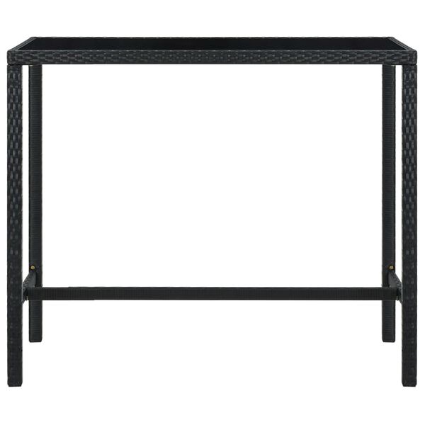 vidaXL Ensemble de bar de jardin 7 pcs R&eacute;sine tress&eacute;e Noir