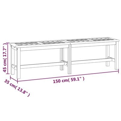 vidaXL Banc de jardin 150 cm bois massif d'acacia