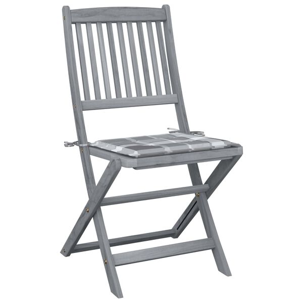 vidaXL Chaises pliables d'ext&eacute;rieur lot de 2 et coussins Bois d'acacia