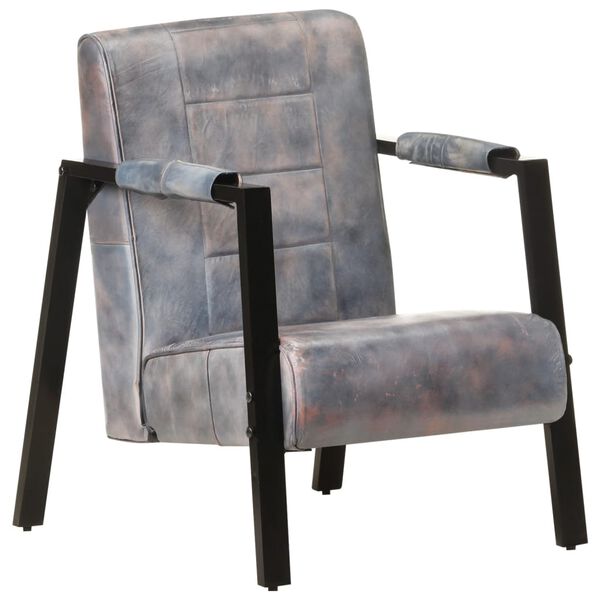 vidaXL Chaise de canap&eacute; 60x80x87 cm Gris Cuir de ch&egrave;vre v&eacute;ritable