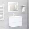 vidaXL Armoire d'&eacute;vier avec lavabo int&eacute;gr&eacute; Blanc Bois d'ing&eacute;nierie