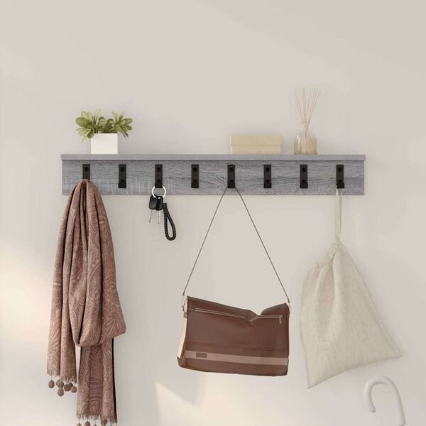 vidaXL Porte-manteau mural Gris Sonoma 80 x 10,5 x 10,5 cm