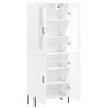 vidaXL Buffet haut Blanc 69,5x34x180 cm Bois d'ing&eacute;nierie